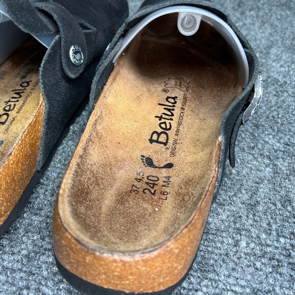 Betula By Birkenstock Black Suede Clogs Women's 6N Slip On Comfort Casual Slides - Picture 11 of 11